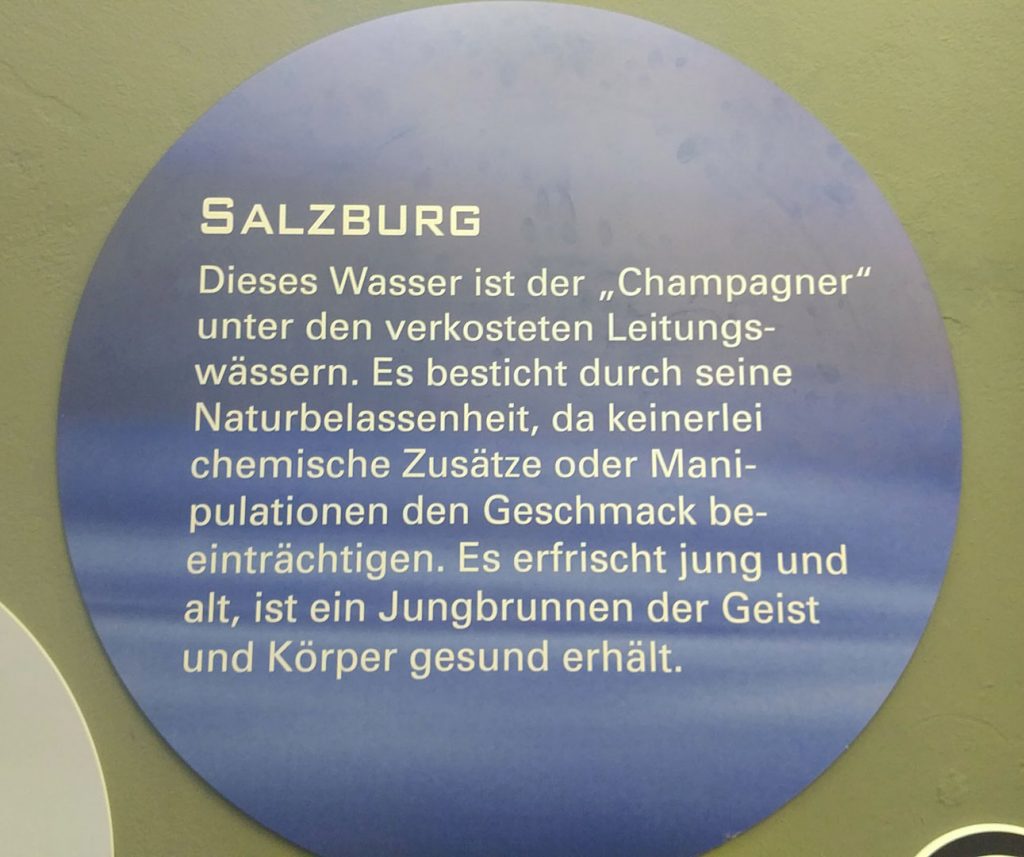 Salzburg Museum Wasser.Spiegel Salzburger Wasser Beschreibung Schild