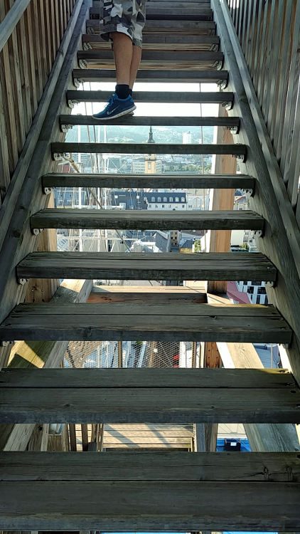 Die Holztreppe auf den Turm am Höhenrausch hat mich aufgrund der offenen Stufen echte Überwindung meiner Höhenangst gekostet. Wanderhunger