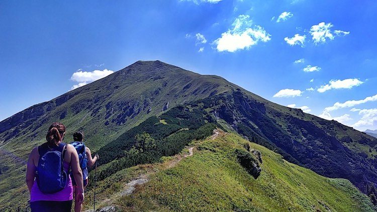Der Wanderweg auf das Gumpeneck über die Flanke. Wanderhunger